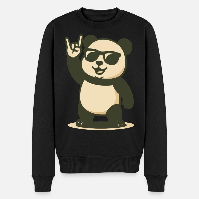 Vibrations de panda rock - Pull Premium bio Homme - noir