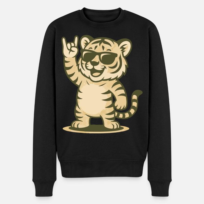 Tigre Rock’n’Roar - Pull Premium bio Homme - noir