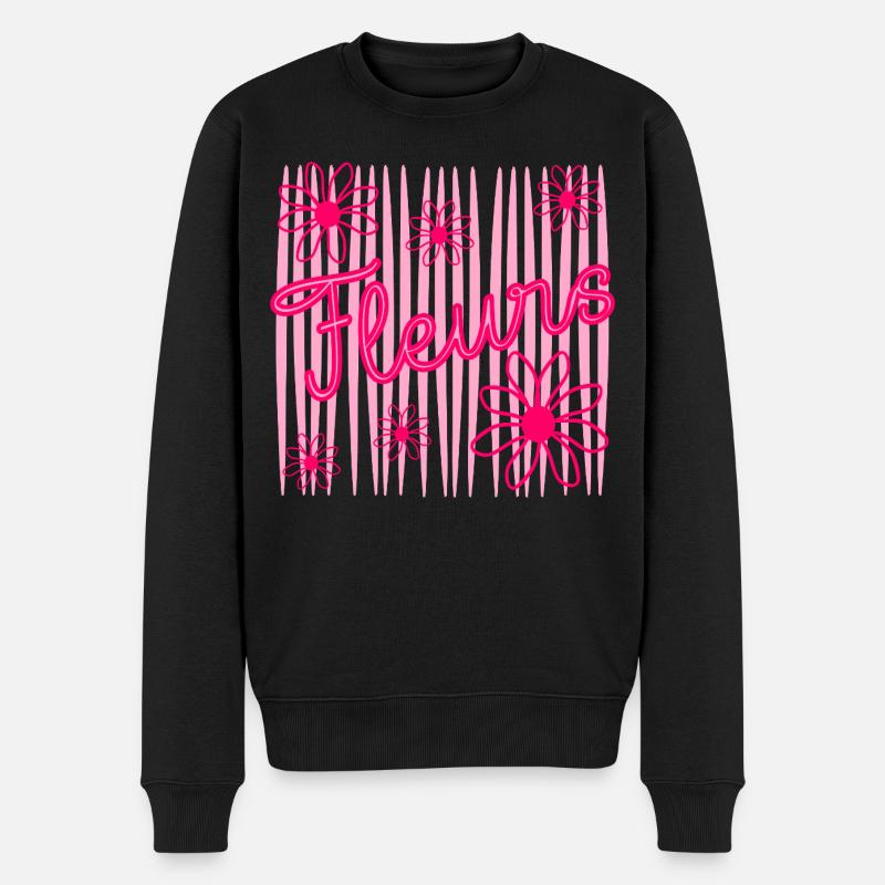 Blumen - Männer Premium Bio Pullover - Schwarz