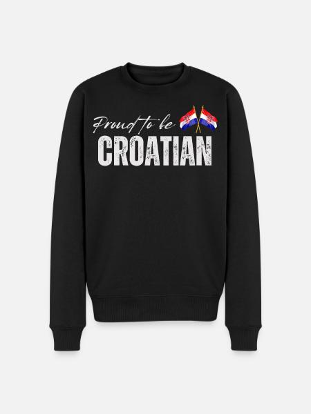 Kroatisk stolt, jeg elsker Kroatien - Økologisk premium-sweatshirt til mænd - sort