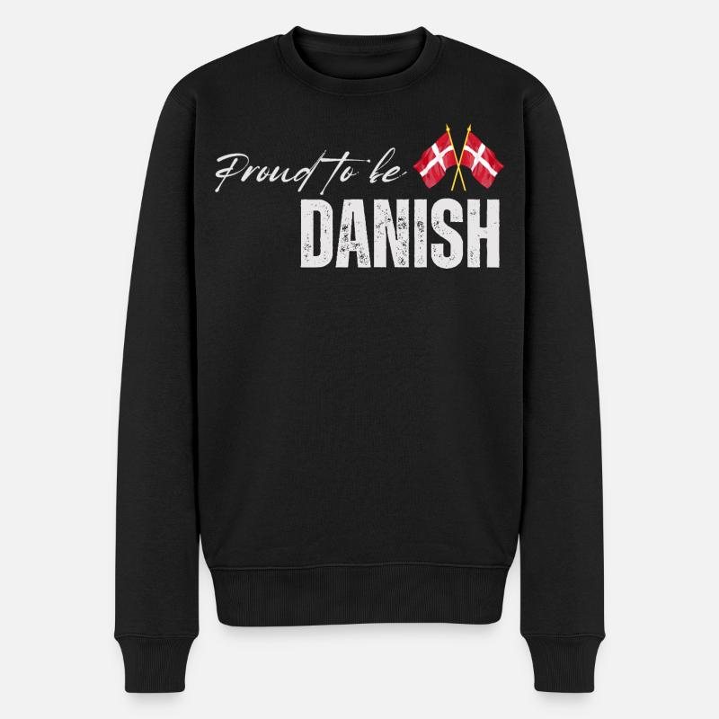 Stolzer Däne, ich liebe Dänemark - Männer Premium Bio Pullover - Schwarz