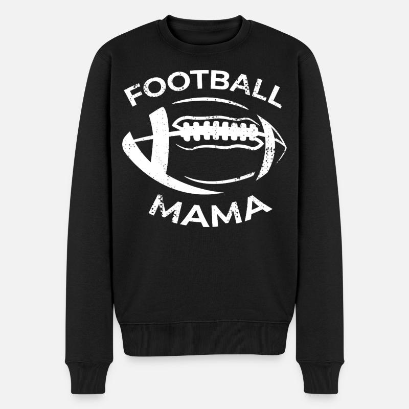American Football Mutter - Männer Premium Bio Pullover - Schwarz