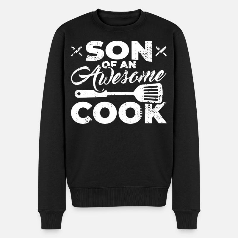 Sohn eines tollen Kochs - Männer Premium Bio Pullover - Schwarz