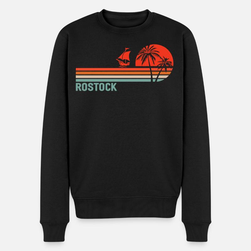 Rostocker Sunset Vibes - Männer Premium Bio Pullover - Schwarz