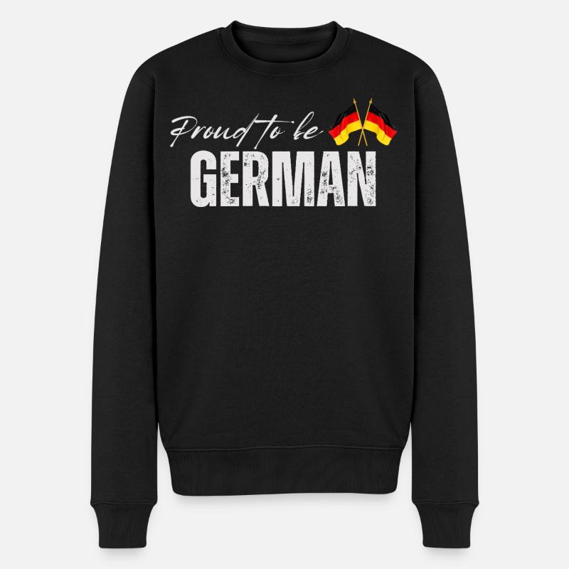 Stolzer Deutscher, ich liebe Deutschland - Männer Premium Bio Pullover - Schwarz