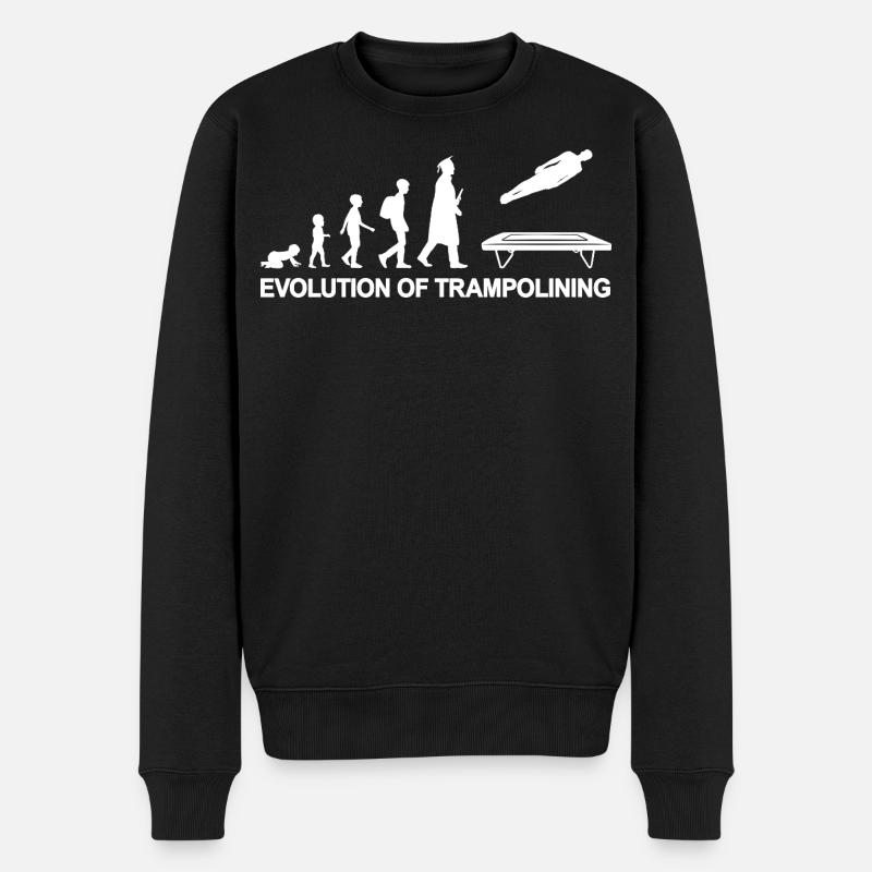 Evolution Trampolinist - Männer Premium Bio Pullover - Schwarz