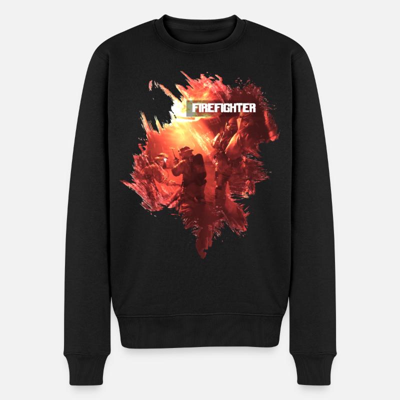 Firefighter - Männer Premium Bio Pullover - Schwarz
