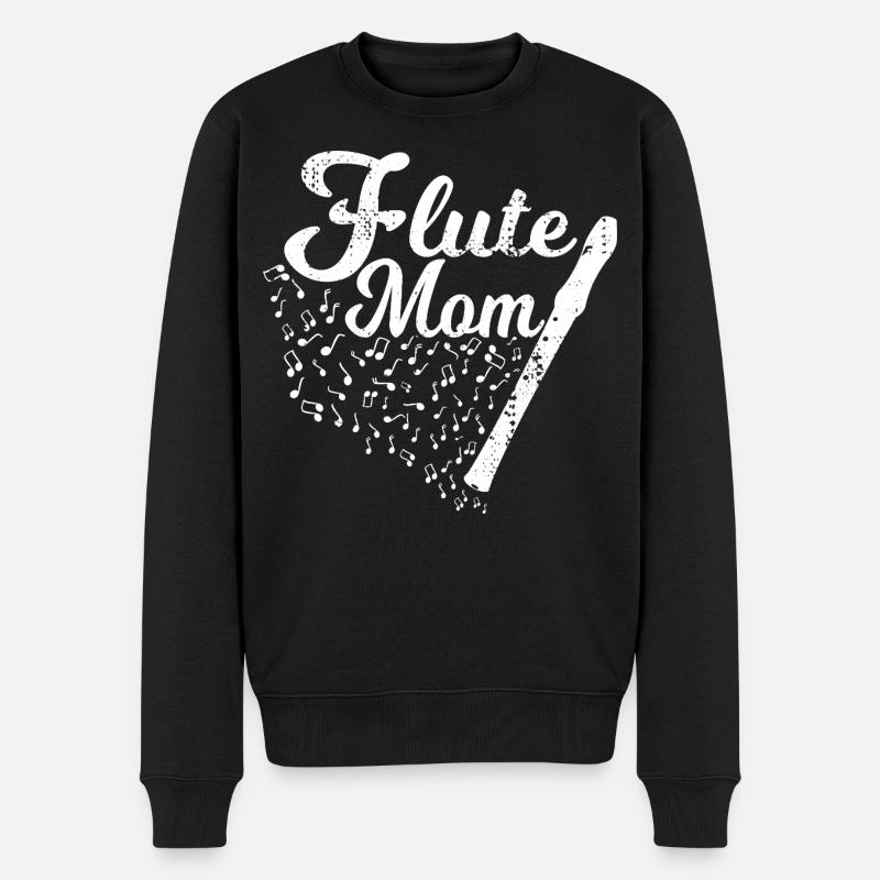Flötenspieler Mama - Männer Premium Bio Pullover - Schwarz