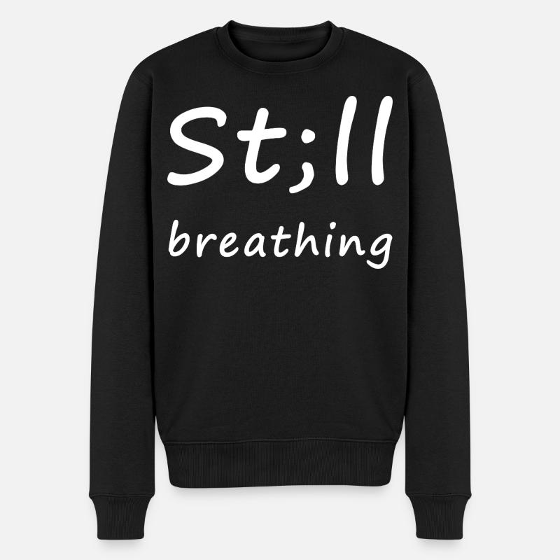 St;ll Breathing – Kämpferherz - Männer Premium Bio Pullover - Schwarz
