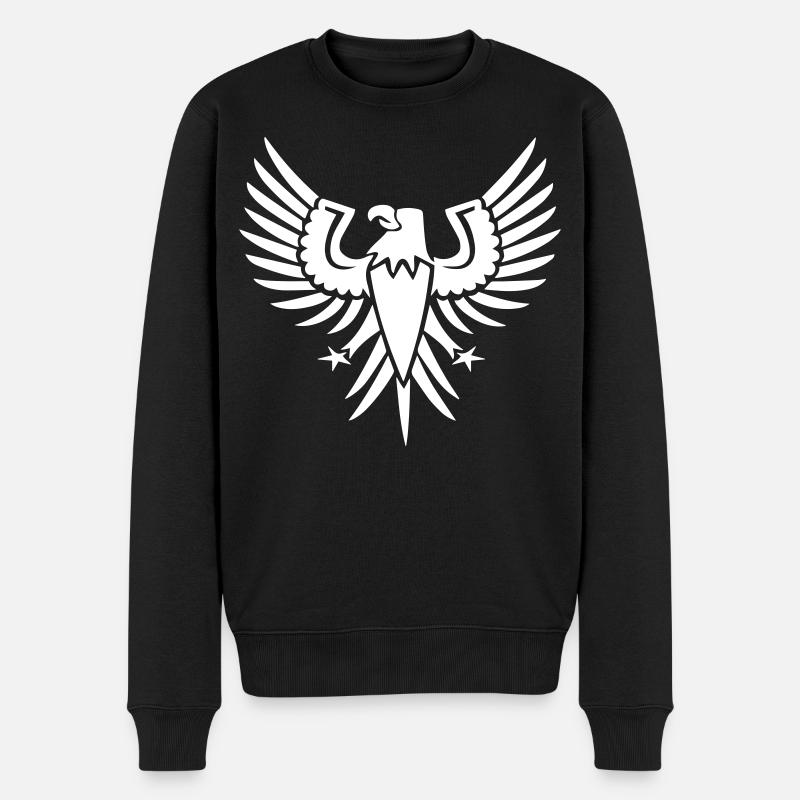 Flug der Freiheit - Männer Premium Bio Pullover - Schwarz