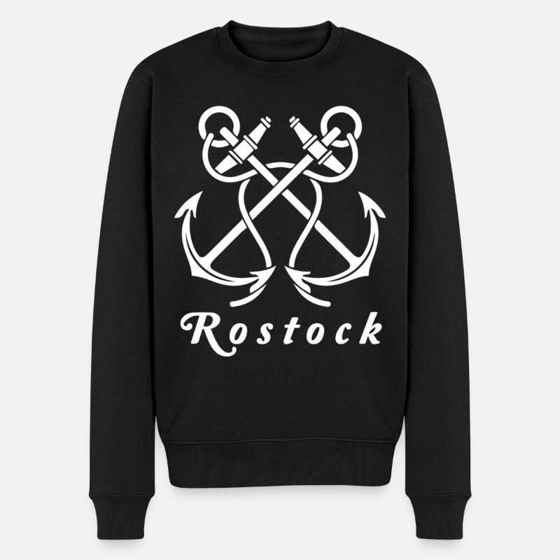 Rostock Ankerliebe - Männer Premium Bio Pullover - Schwarz