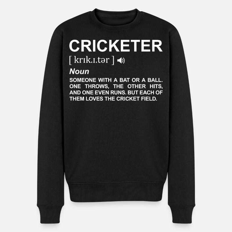 Kricketspieler Bedeutung - Männer Premium Bio Pullover - Schwarz