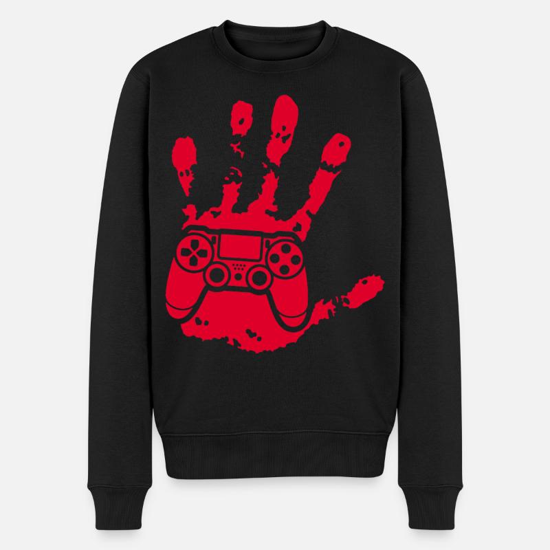 Der Gamer in dir (rot) - Männer Premium Bio Pullover - Schwarz