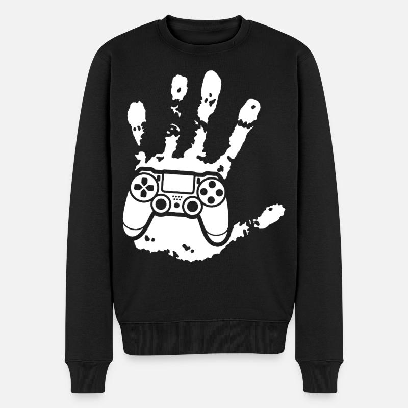 Der Gamer in dir (weiß) - Männer Premium Bio Pullover - Schwarz