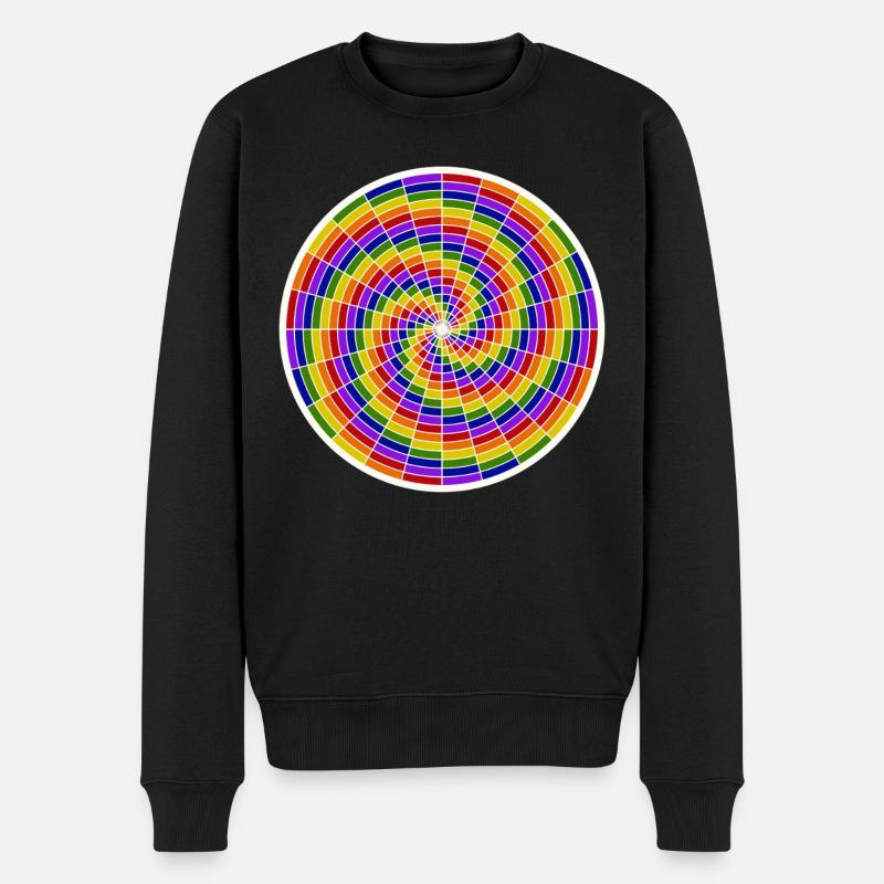 Farbige Spirale Kunstgestaltung - Männer Premium Bio Pullover - Schwarz