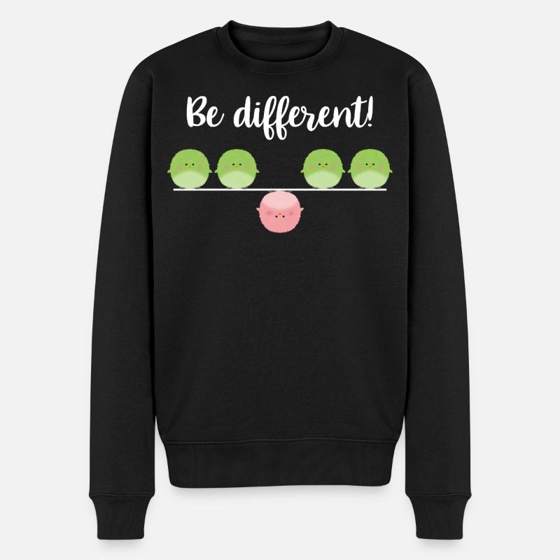 Be different! Sei einfach anders! - Männer Premium Bio Pullover - Schwarz