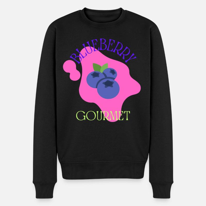 Blueberry Gourmet – Mutiges Frucht-Ästhetik-Design - Männer Premium Bio Pullover - Schwarz