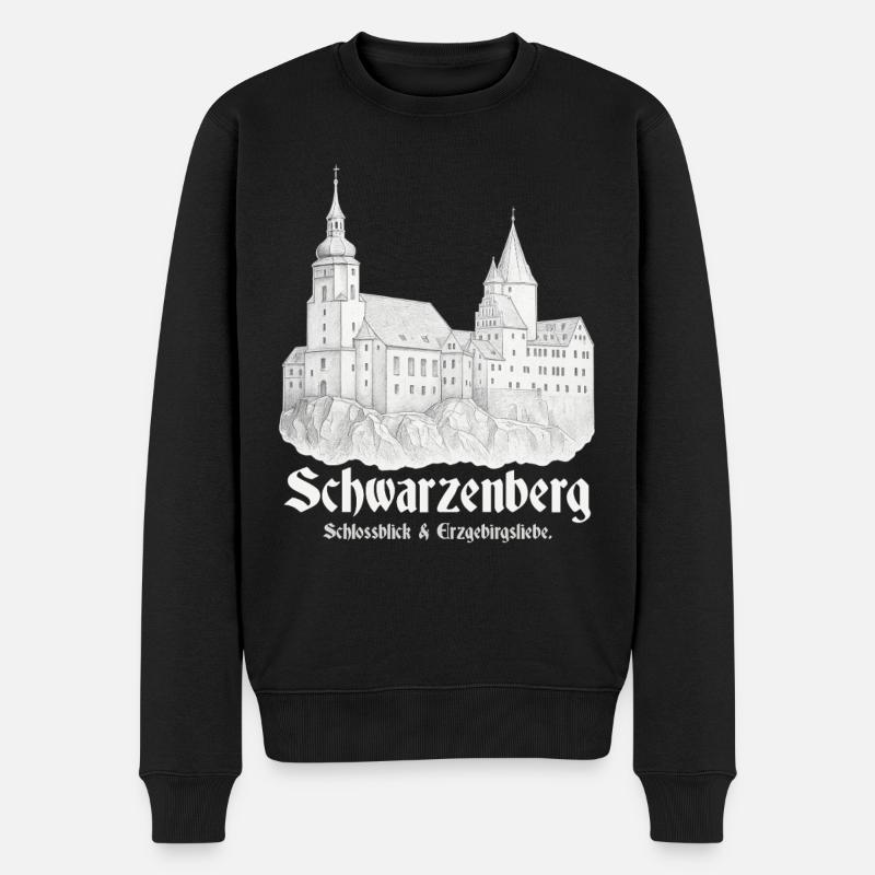 Schwarzenberg Schlossblick - Männer Premium Bio Pullover - Schwarz
