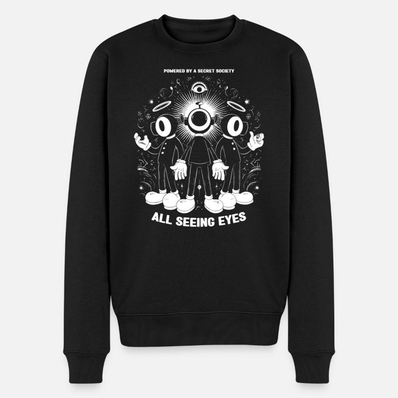 Seeing eyes - Männer Premium Bio Pullover - Schwarz