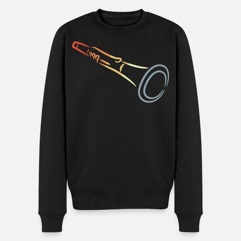Klarinette Zeichnung - Männer Premium Bio Pullover - Schwarz