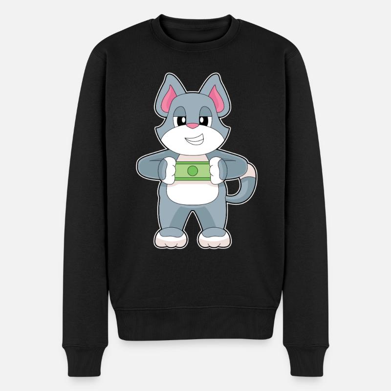 Billet de banque chat - Pull Premium bio Homme - noir