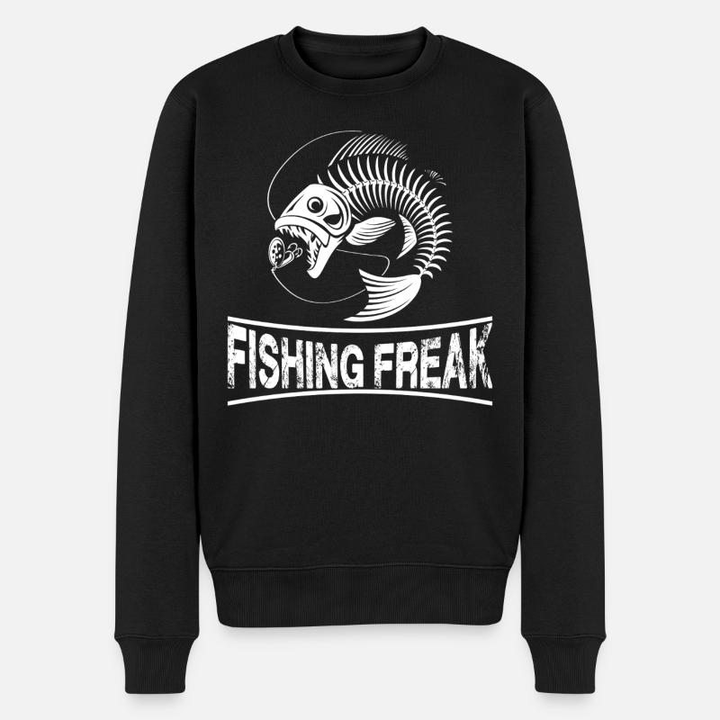 Illustration de squelette de monstre de pêche - Pull Premium bio Homme - noir