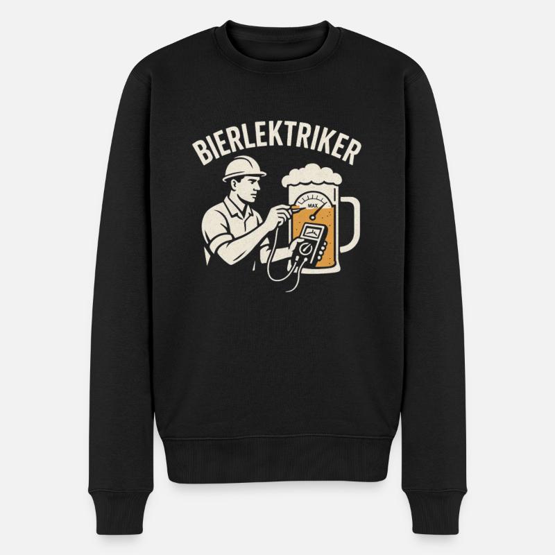 ELEKTRIKER BIER BIERLEKTRIKER - Männer Premium Bio Pullover - Schwarz