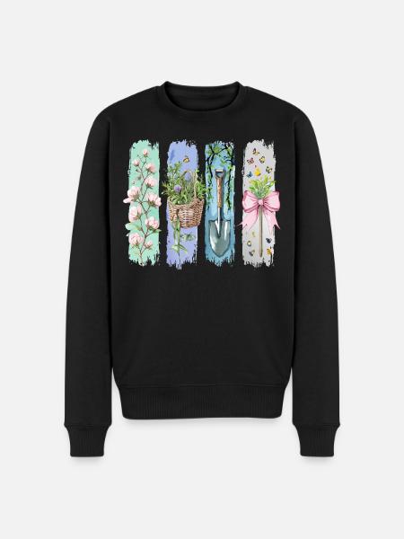 Gartenliebe Naturfreund Floral Motif - Men's Premium Organic Jumper - black