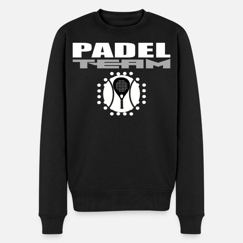 Padelschläger-Design mit modernem Stil - Männer Premium Bio Pullover - Schwarz
