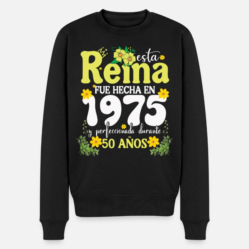 50 Jahre 1975 Vintage Retro Geburtstagsgeschenk - Männer Premium Bio Pullover - Schwarz