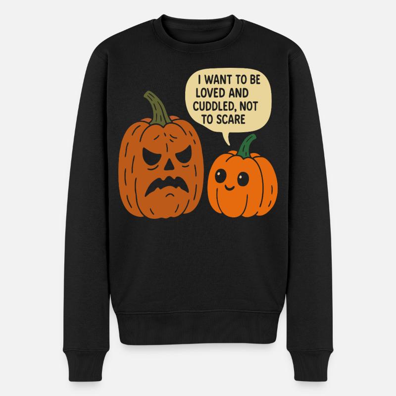 Duo de citrouilles d’Halloween câlins - Pull Premium bio Homme - noir