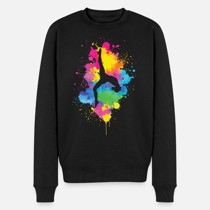 Turnerin Akrobat Gymnastik Damen Mädchen Kinder - Männer Premium Bio Pullover - Schwarz