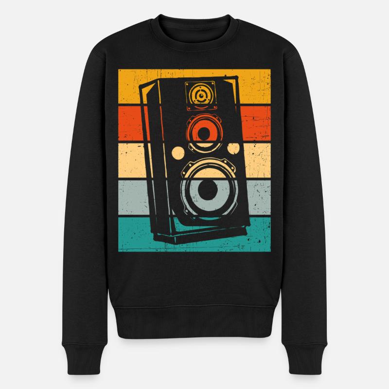 Lautsprecher Retro - Männer Premium Bio Pullover - Schwarz