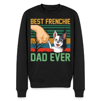 Bester Frenchie-Vater aller Zeiten – Lustige französische Bulldogge - Männer Premium Bio Pullover - Schwarz - Vorne - Nico (187cm)