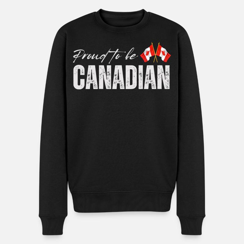Drapeau du Canada, fierté canadienne - Pull Premium bio Homme - noir