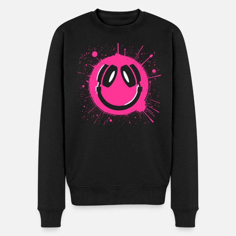 Vibrant Happy Face Graffiti Design - Pull Premium bio Homme - noir