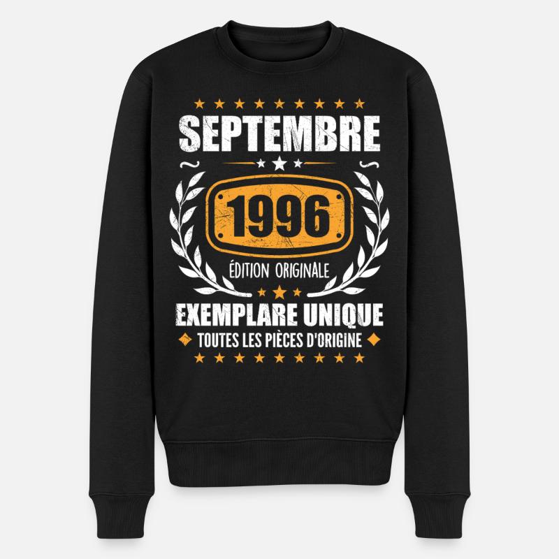 September 1996 Unikat - September 1996 - Männer Premium Bio Pullover - Schwarz