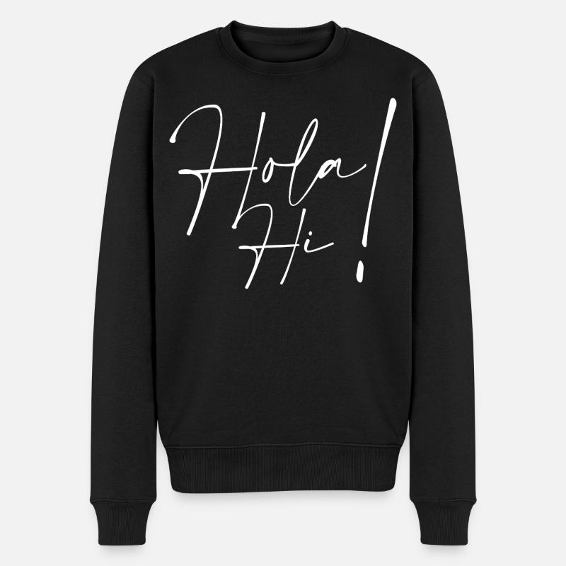Hallo Hi - Männer Premium Bio Pullover - Schwarz