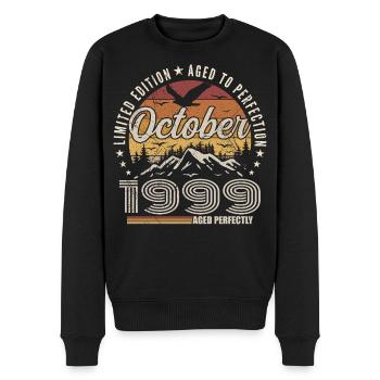 Oktober 1999 Geburtstagsgeschenk - Oktober 1999 - Männer Premium Bio Pullover - Schwarz - Vorne - Nico (187cm)