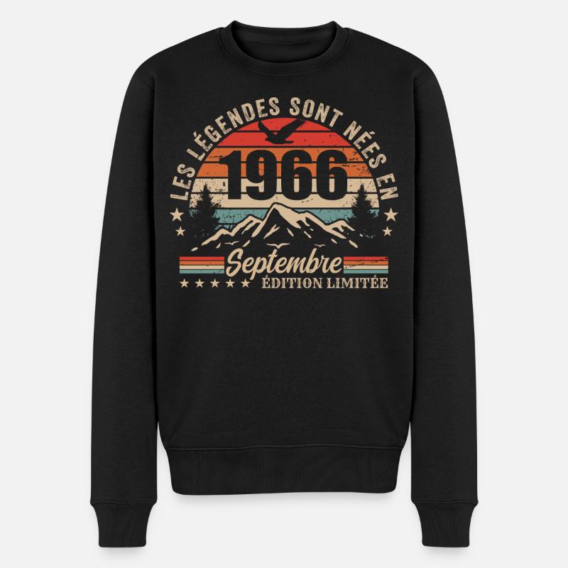 légendaire depuis septembre 1966 | septembre 1966 - Pull Premium bio Homme - noir