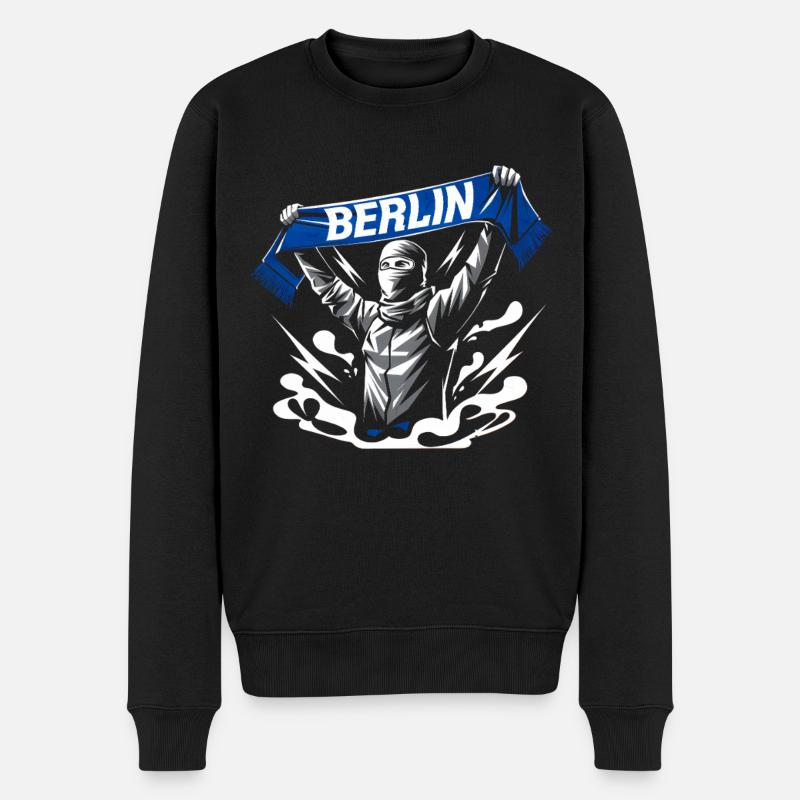 Stylized Neon Graffiti Berlin Scene - Men's Premium Organic Jumper - black