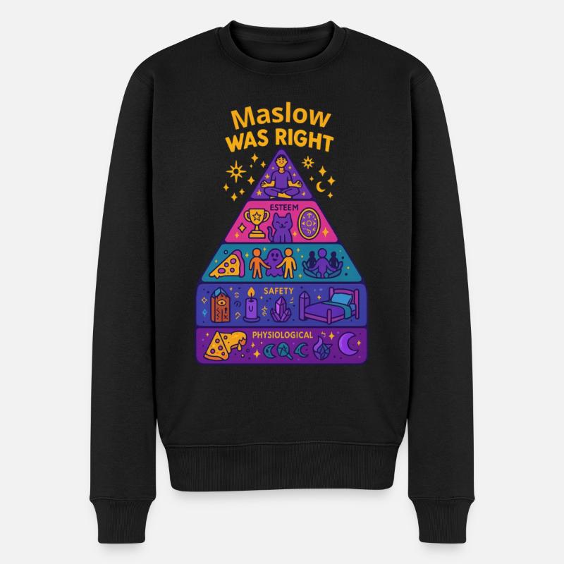 Maslow hatte Recht - Männer Premium Bio Pullover - Schwarz