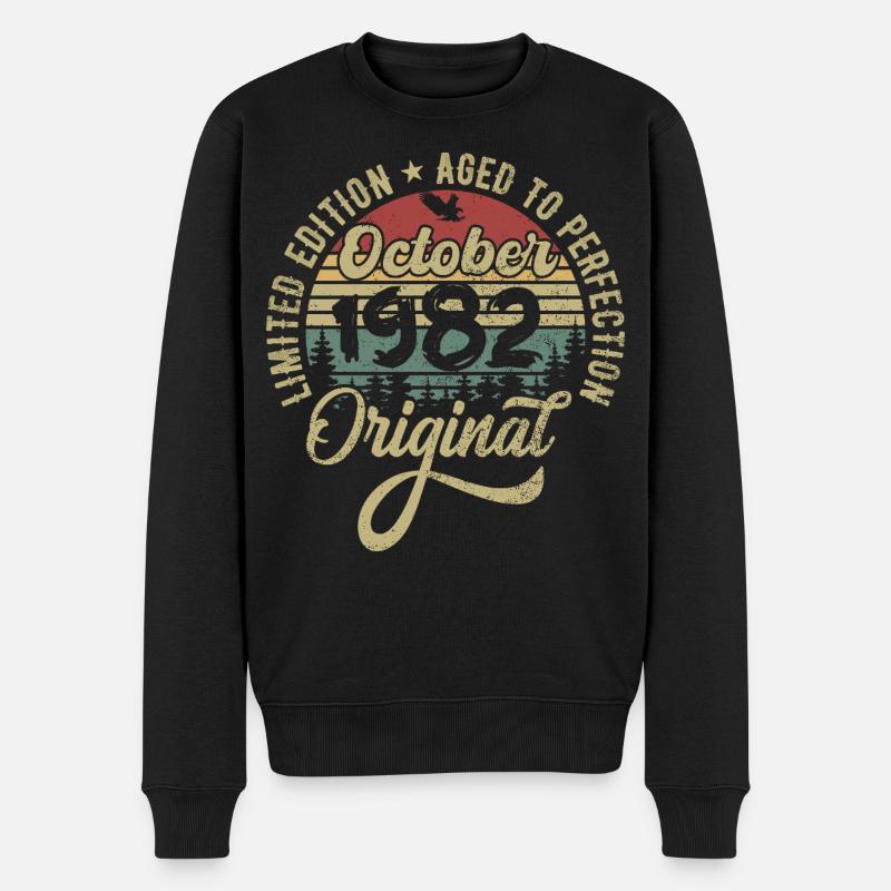 Octobre 1982 Anniversaire Octobre 1982 Octobre - Pull Premium bio Homme - noir