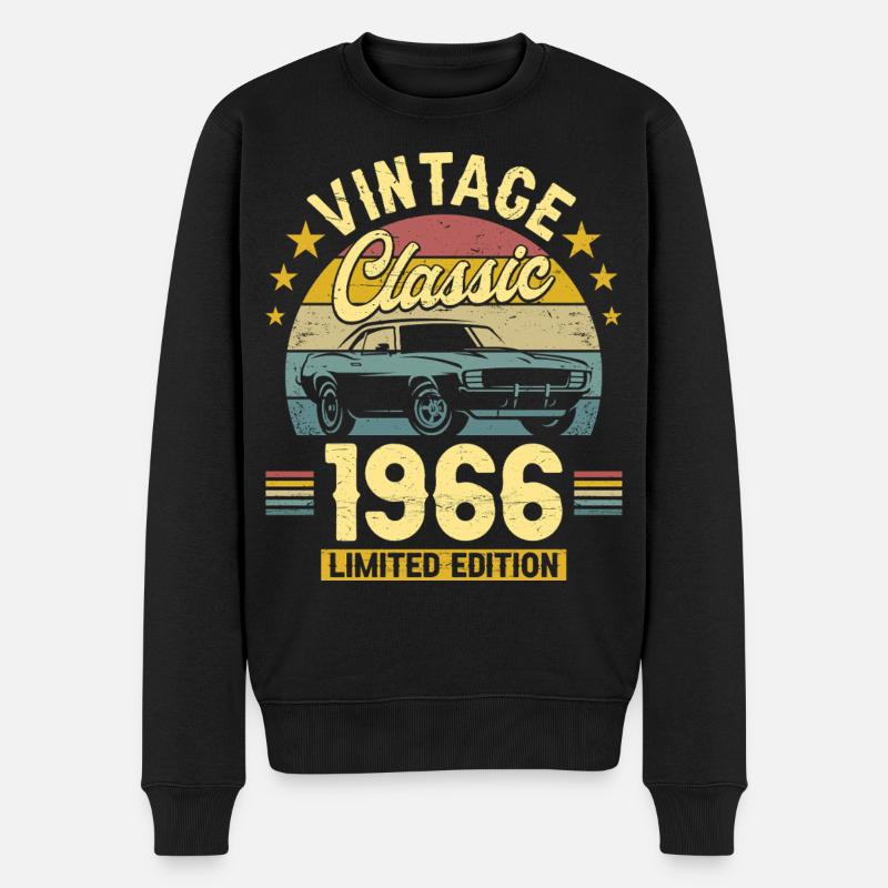 1966 60 Jahre Jubiläum Herrenauto - Männer Premium Bio Pullover - Schwarz