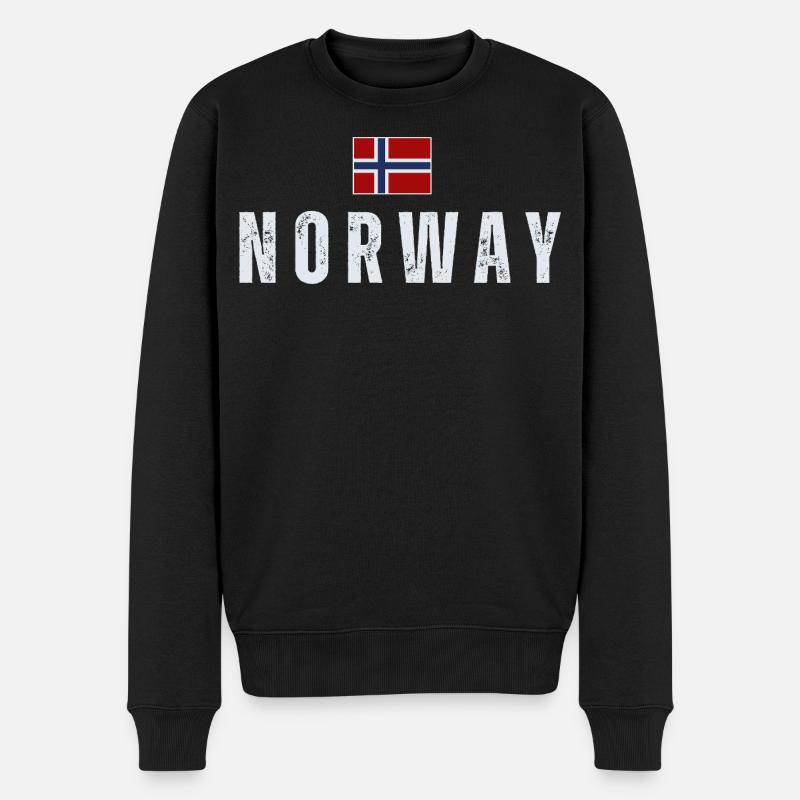 Drapeau norvégien, patriote norvégien - Pull Premium bio Homme - noir