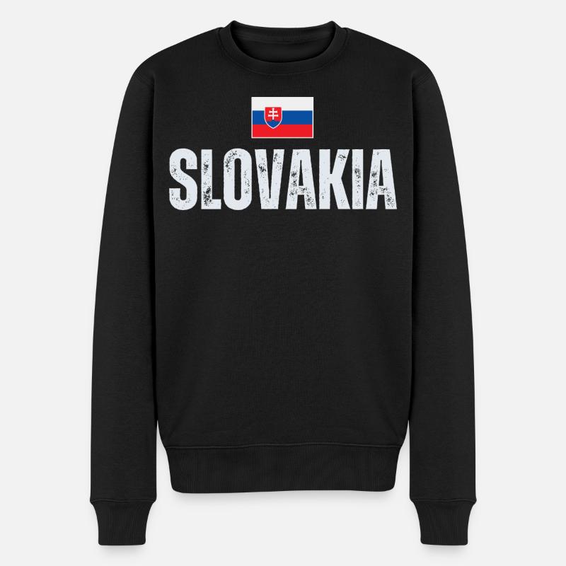 Drapeau slovaque, patriote slovaque - Pull Premium bio Homme - noir
