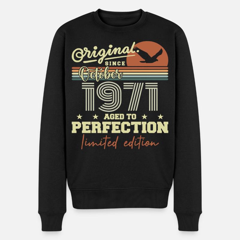 1971 Octobre 1971 anniversaire octobre 1971 - Pull Premium bio Homme - noir