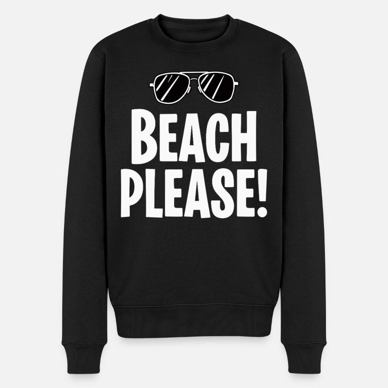 Strandurlaub Sonnenbrille Spruch - Männer Premium Bio Pullover - Schwarz