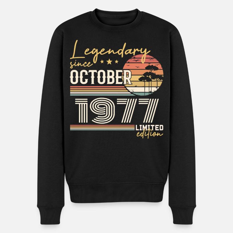 Cadeau Octobre 1977 - Génial Depuis Octobre 1977 - Pull Premium bio Homme - noir