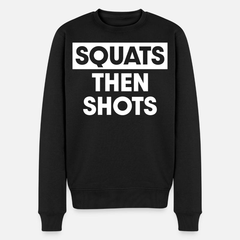 Squats puis tirs - Pull Premium bio Homme - noir
